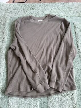 Men's Crewneck Waffle Knit Sweater - Olive